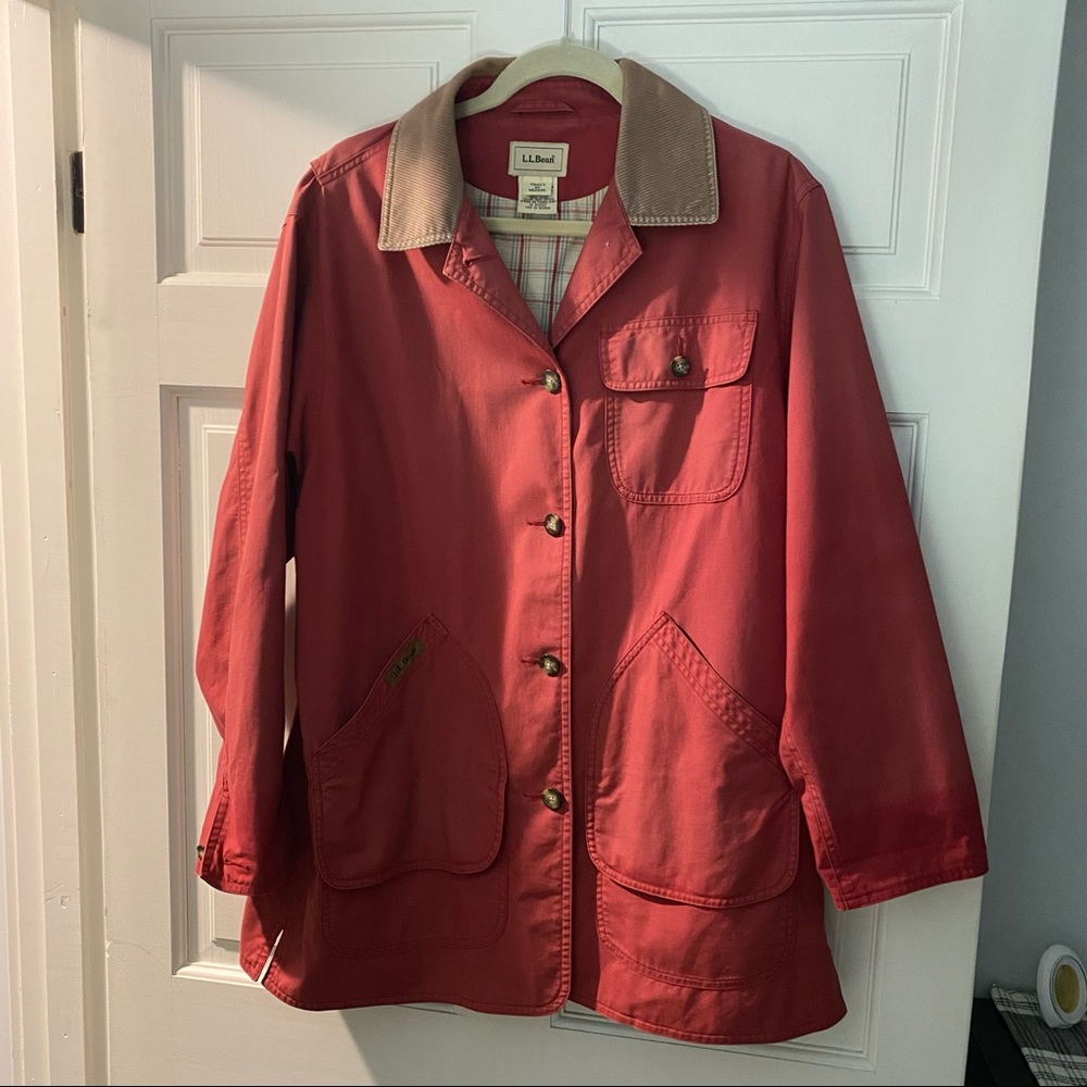 Red LL Bean barn jacket